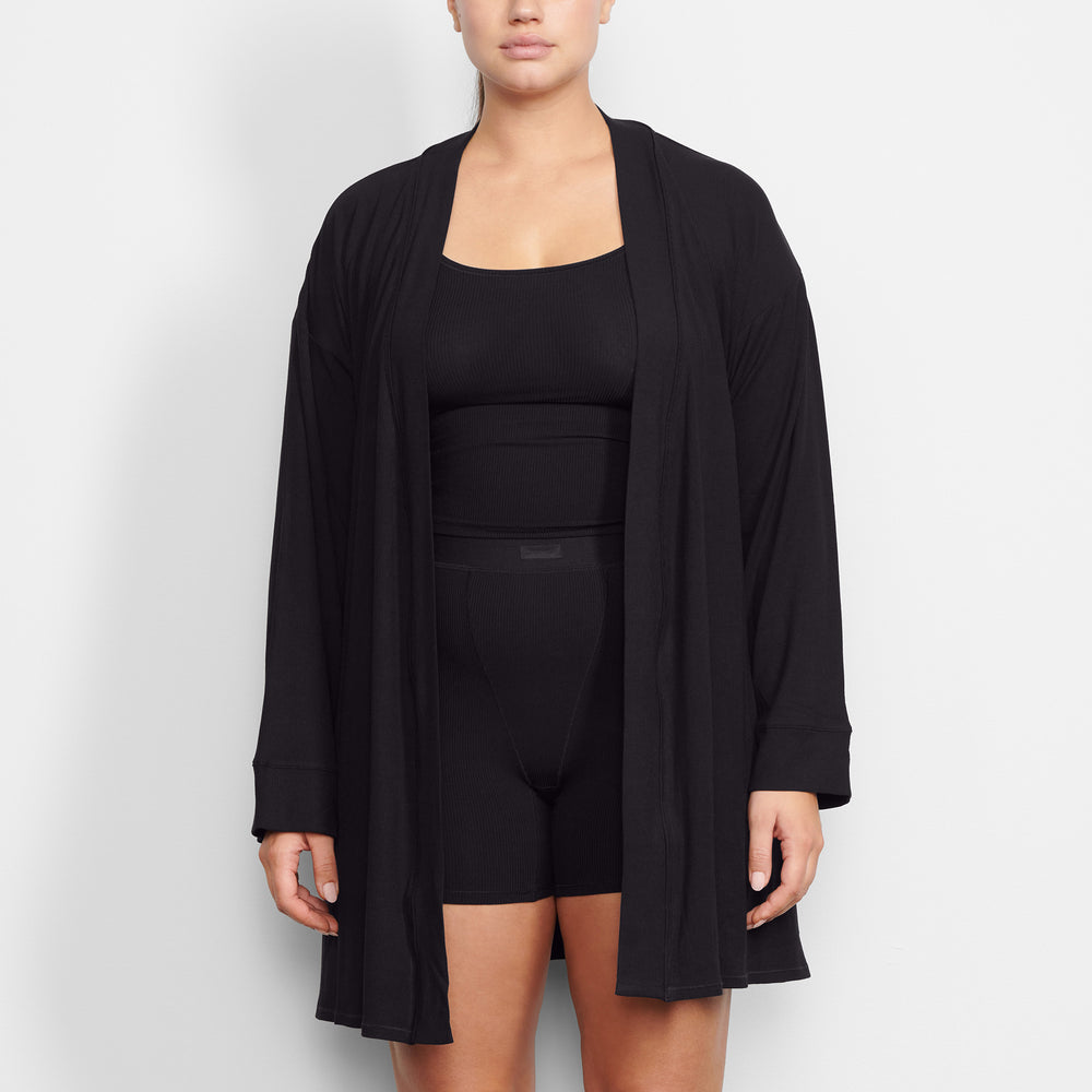 Skims SOFT LOUNGE Badjas Zwart | 75ZJANTPW