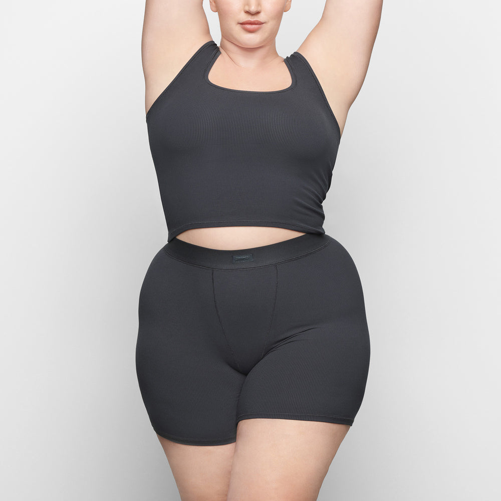 Skims SOFT LOUNGE Boxer Shorts Diepgrijs | 97NPYKACF