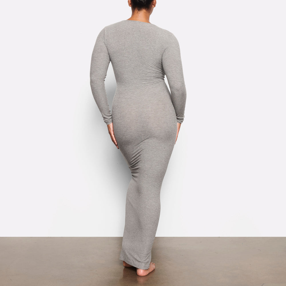 Skims SOFT LOUNGE LONG SLEEVE Jurk Grijs | 89SPLDYVM