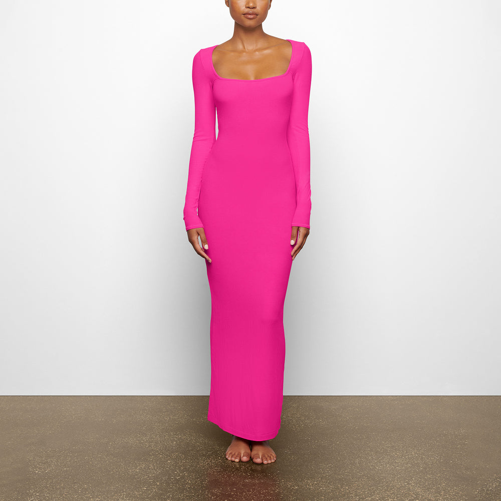 Skims SOFT LOUNGE LONG SLEEVE Jurk Roze | 40WHPKYLQ
