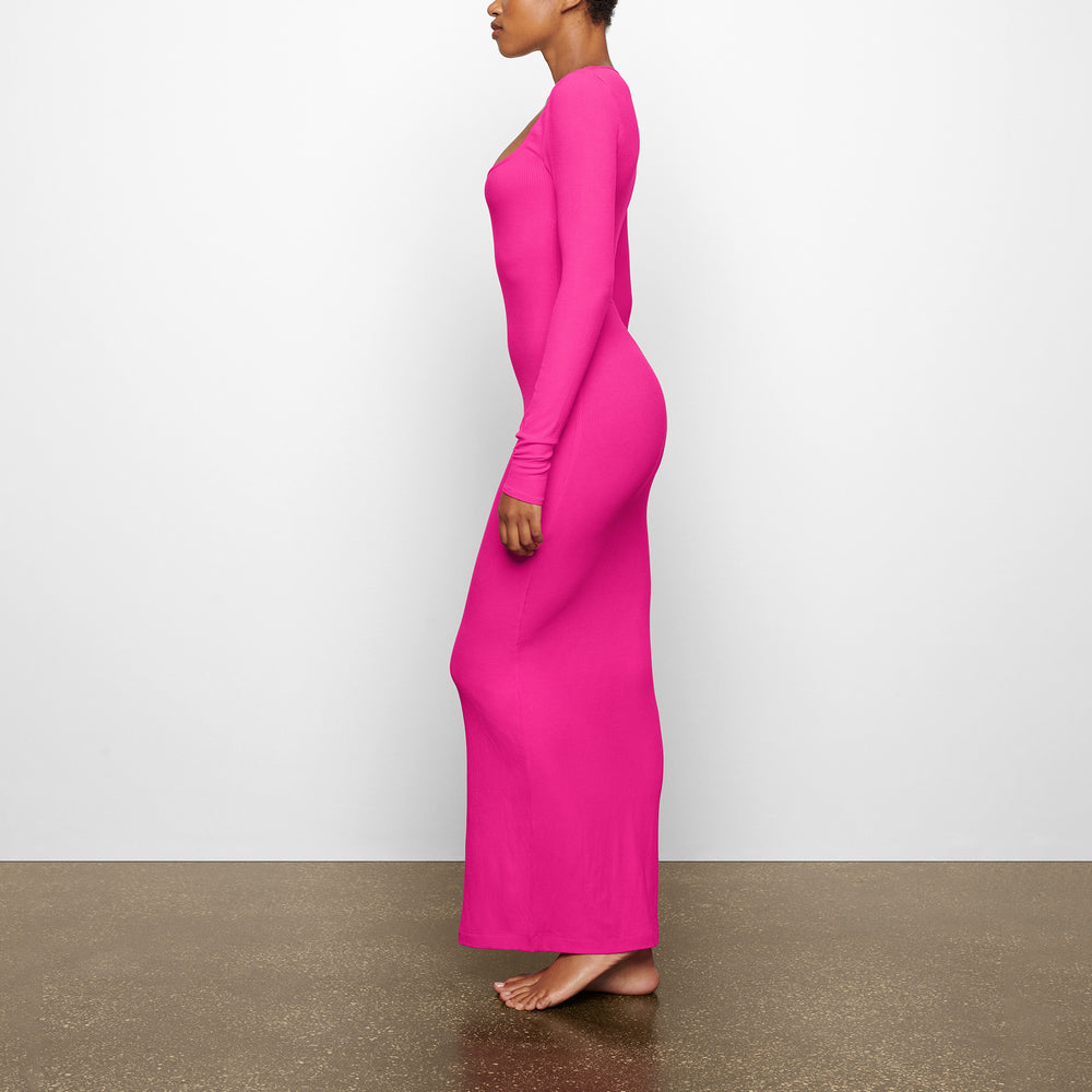 Skims SOFT LOUNGE LONG SLEEVE Jurk Roze | 40WHPKYLQ