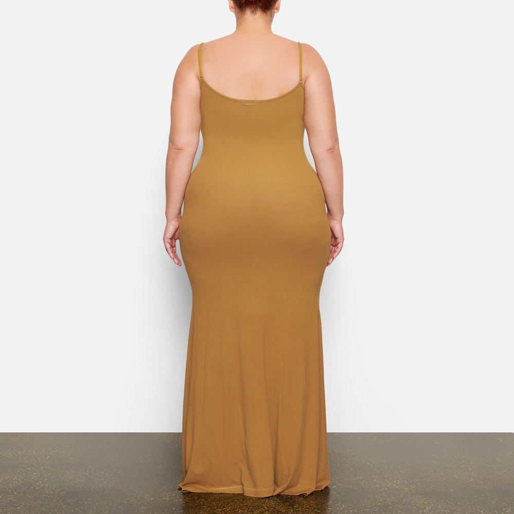 Skims SOFT LOUNGE LONG SLIP Jurk Goud | 93PDZRJST
