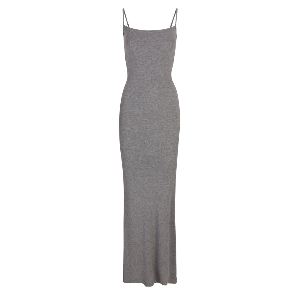 Skims SOFT LOUNGE LONG SLIP Jurk Grijs | 37ZHWBXLO