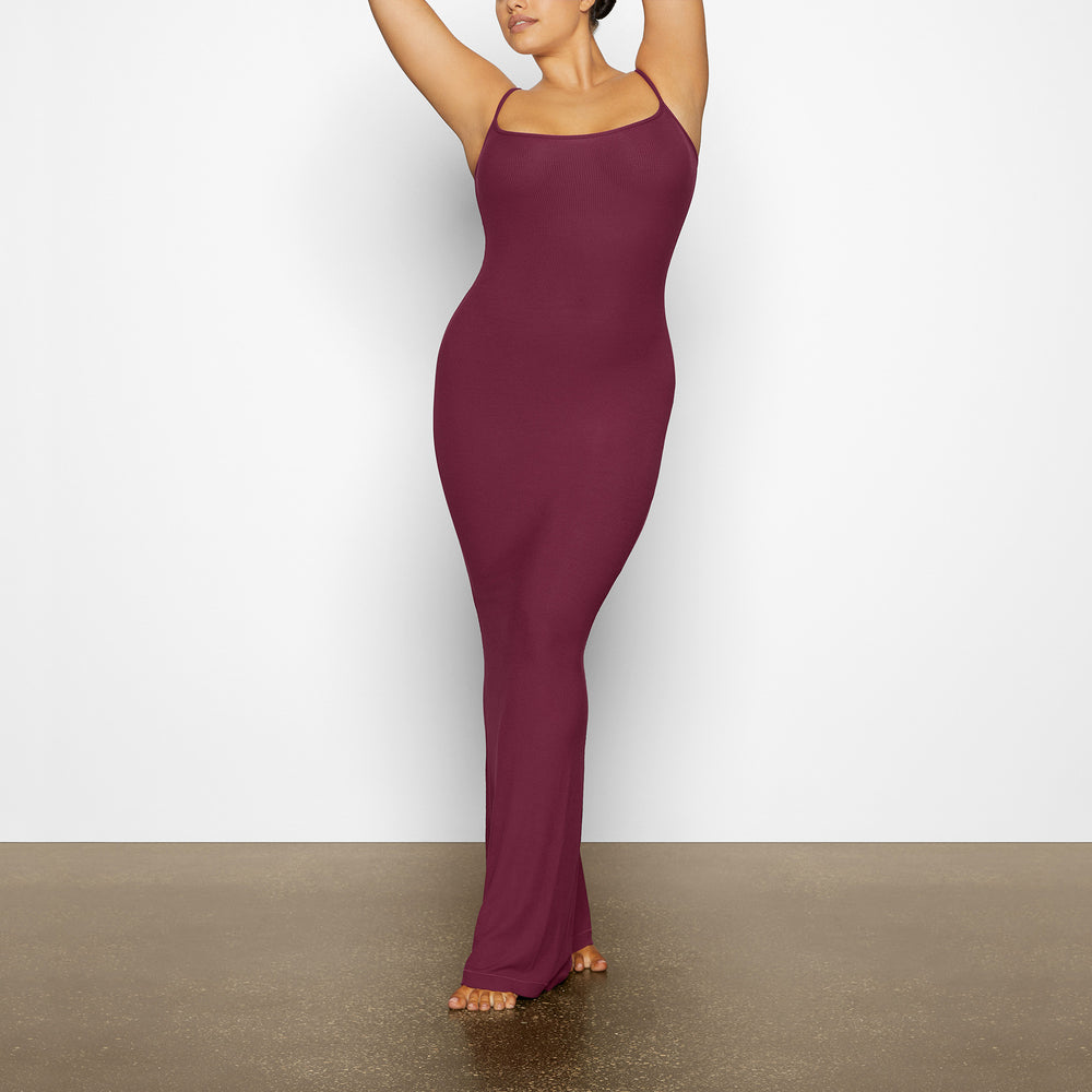 Skims SOFT LOUNGE LONG SLIP Jurk Paars | 71ONEWBDJ
