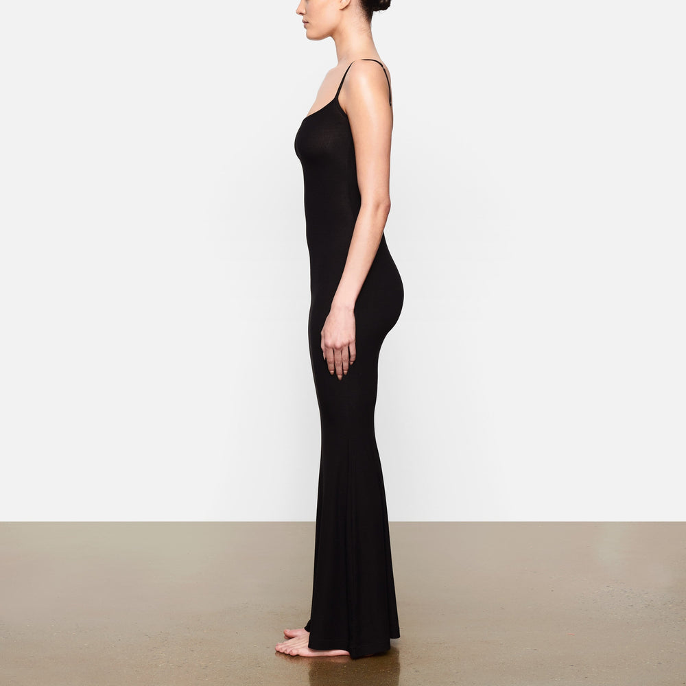Skims SOFT LOUNGE LONG SLIP Jurk Zwart | 93HMXRCVN