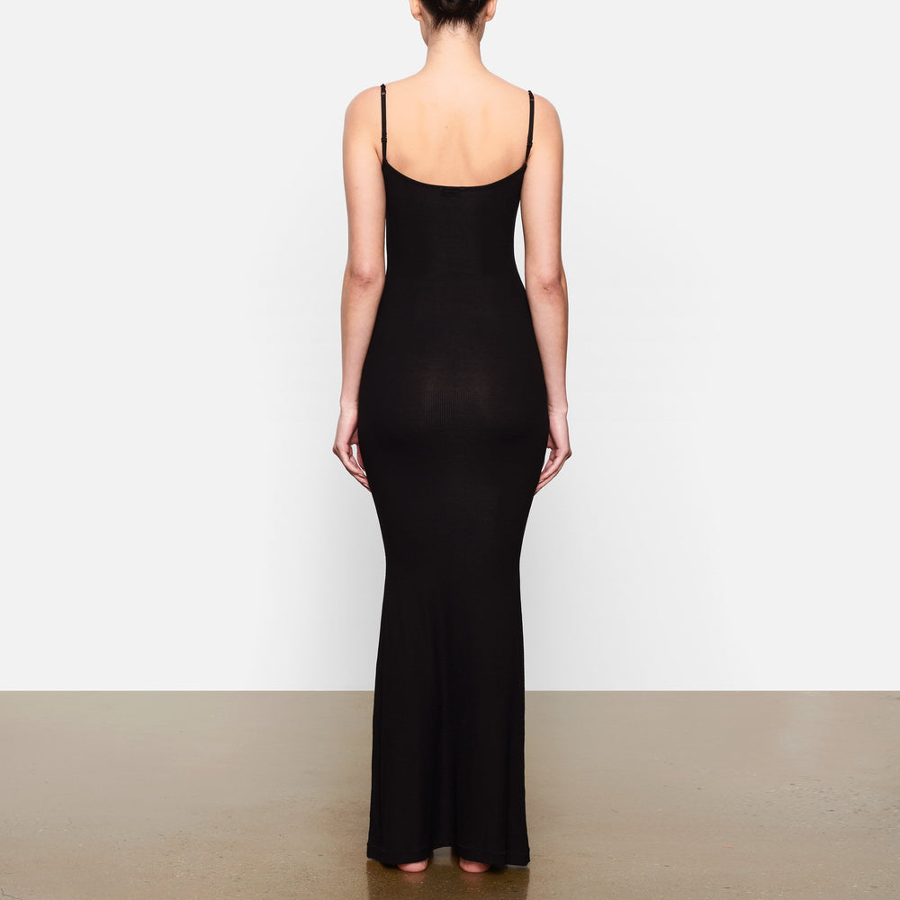 Skims SOFT LOUNGE LONG SLIP Jurk Zwart | 93HMXRCVN