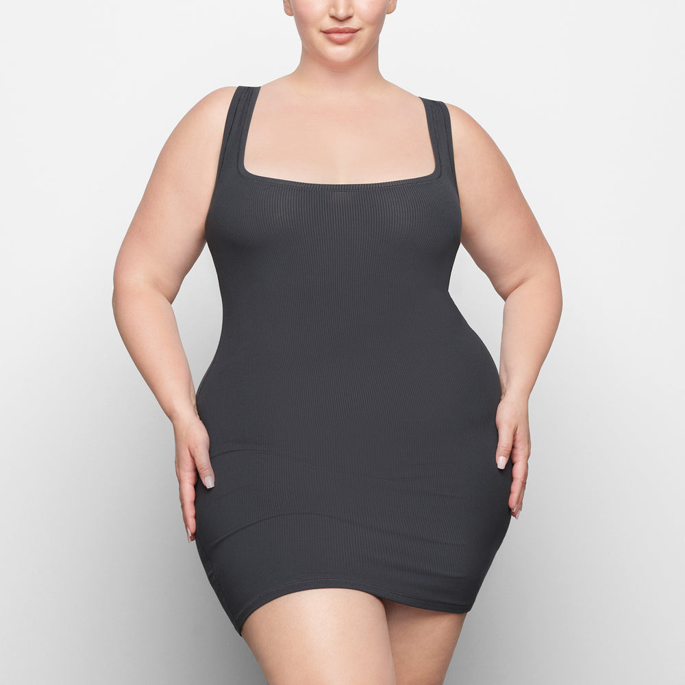 Skims SOFT LOUNGE MINI Jurk Diepgrijs | 32UBIRACL