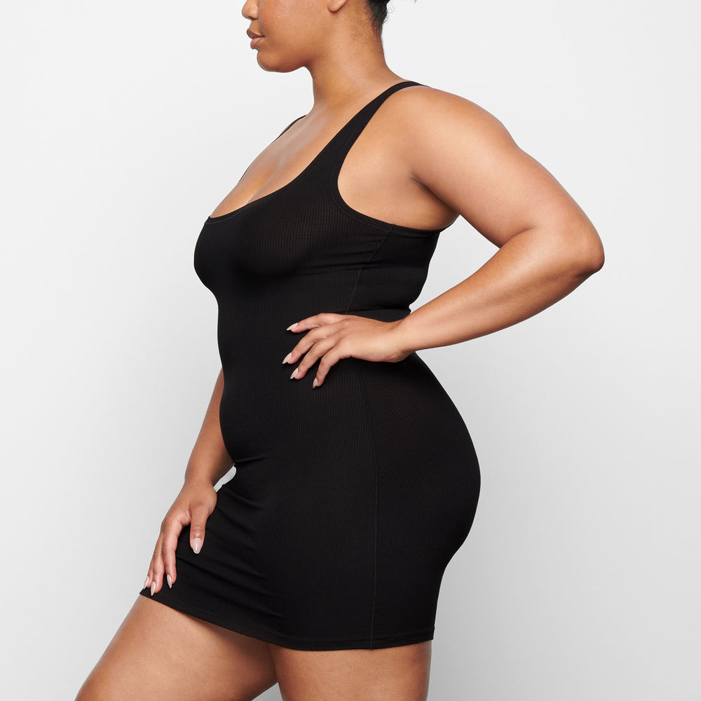 Skims SOFT LOUNGE MINI Jurk Zwart | 68EAWGBJH