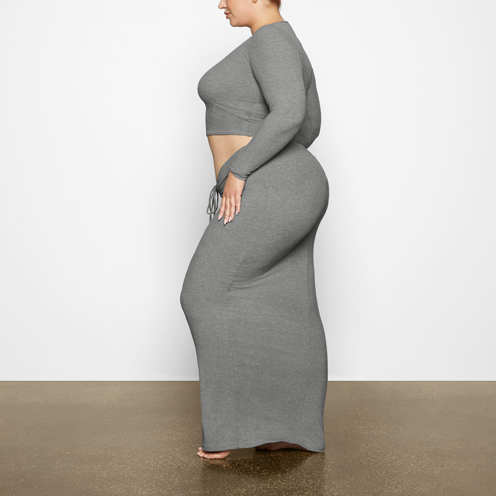 Skims SOFT LOUNGE RUCHED LONG Rok Grijs | 48EQXRBTL
