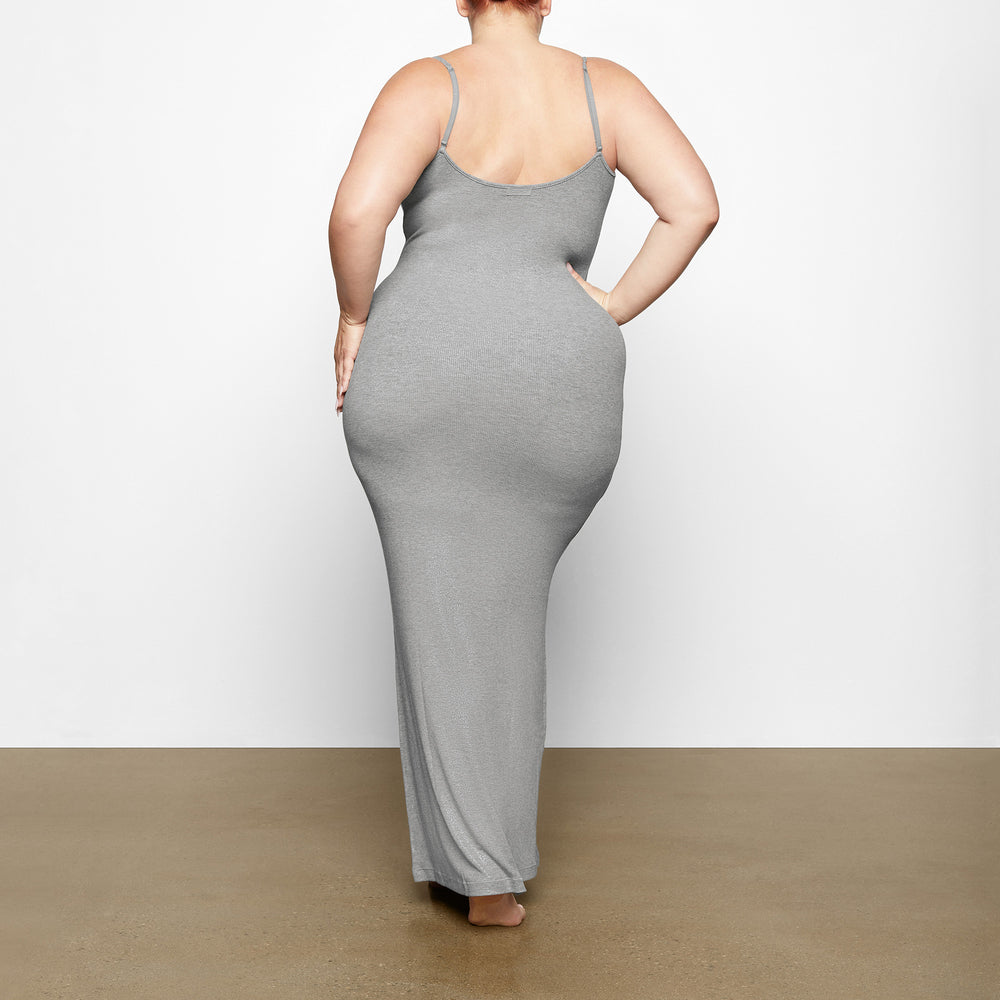 Skims SOFT LOUNGE SHIMMER LONG SLIP Jurk Grijs | 54RDGEJBV