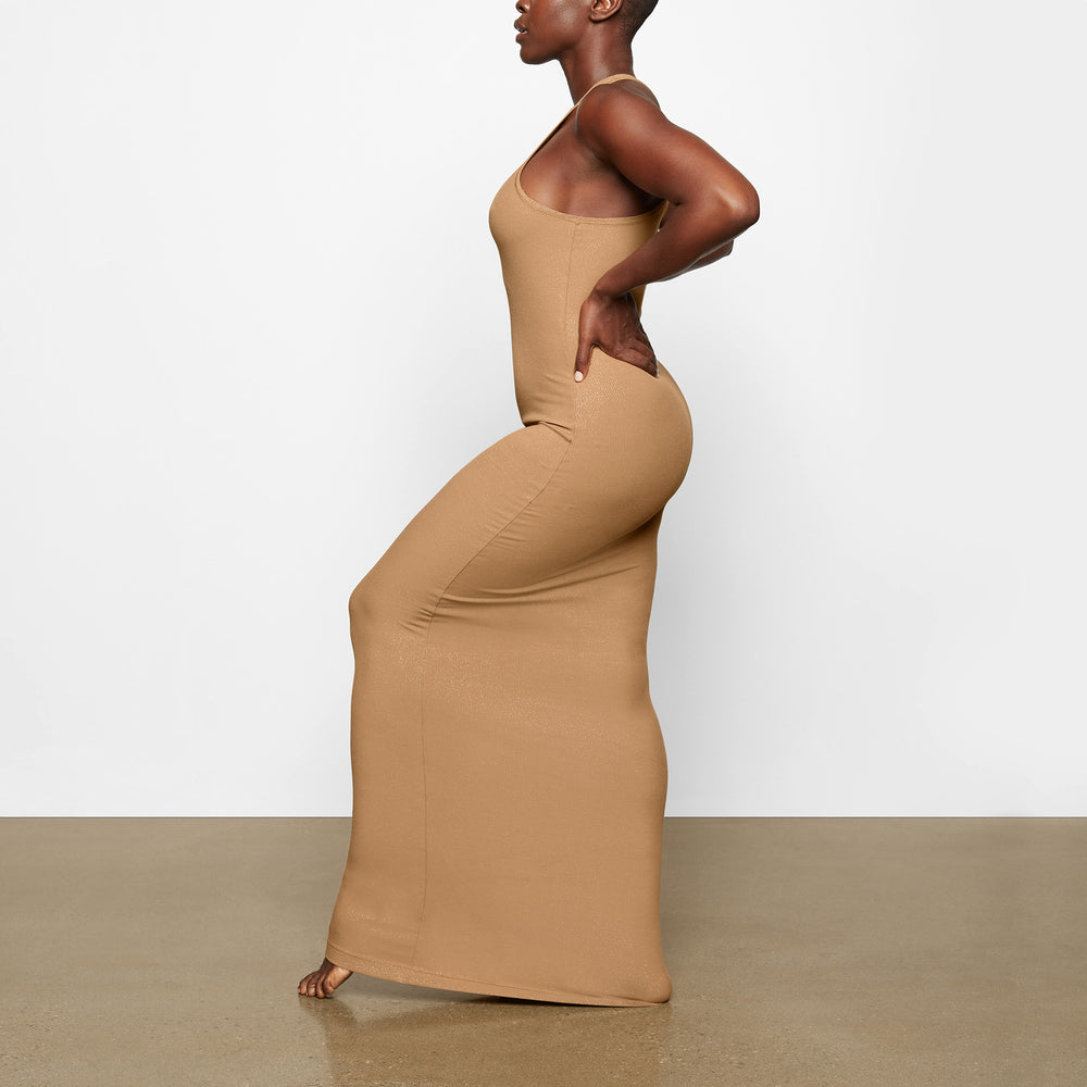 Skims SOFT LOUNGE SHIMMER RACERBACK Jurk Bruin | 36RZNVMJO