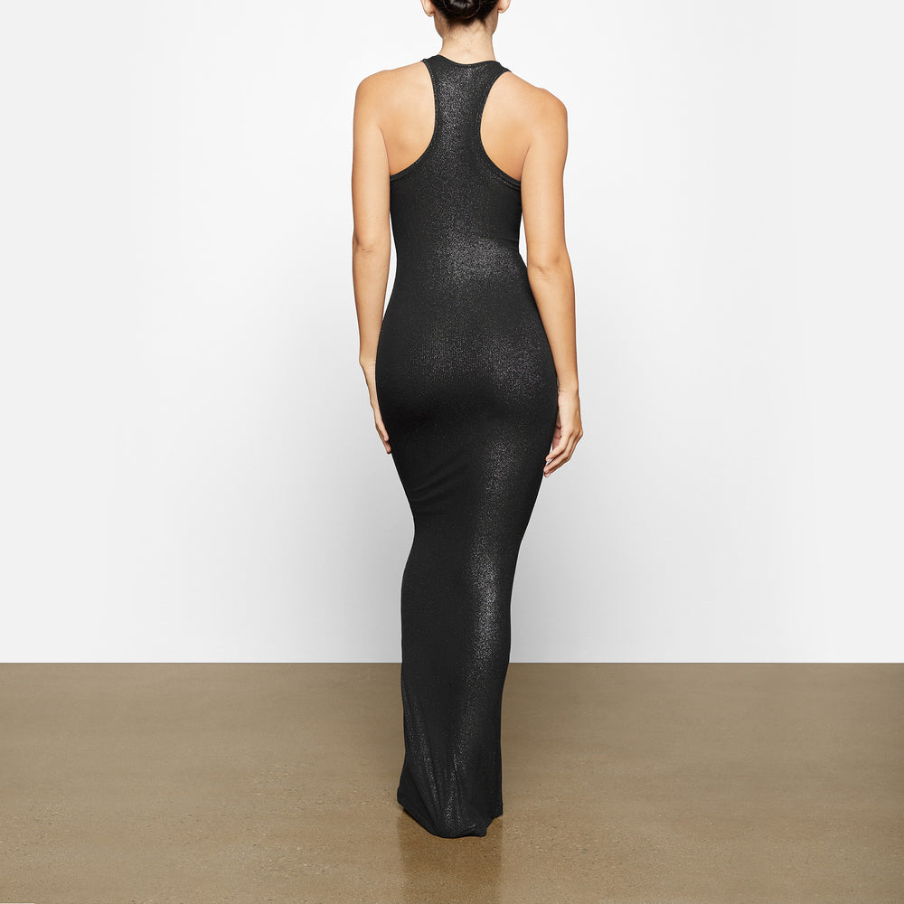 Skims SOFT LOUNGE SHIMMER RACERBACK Jurk Zwart | 95FOXYQSU