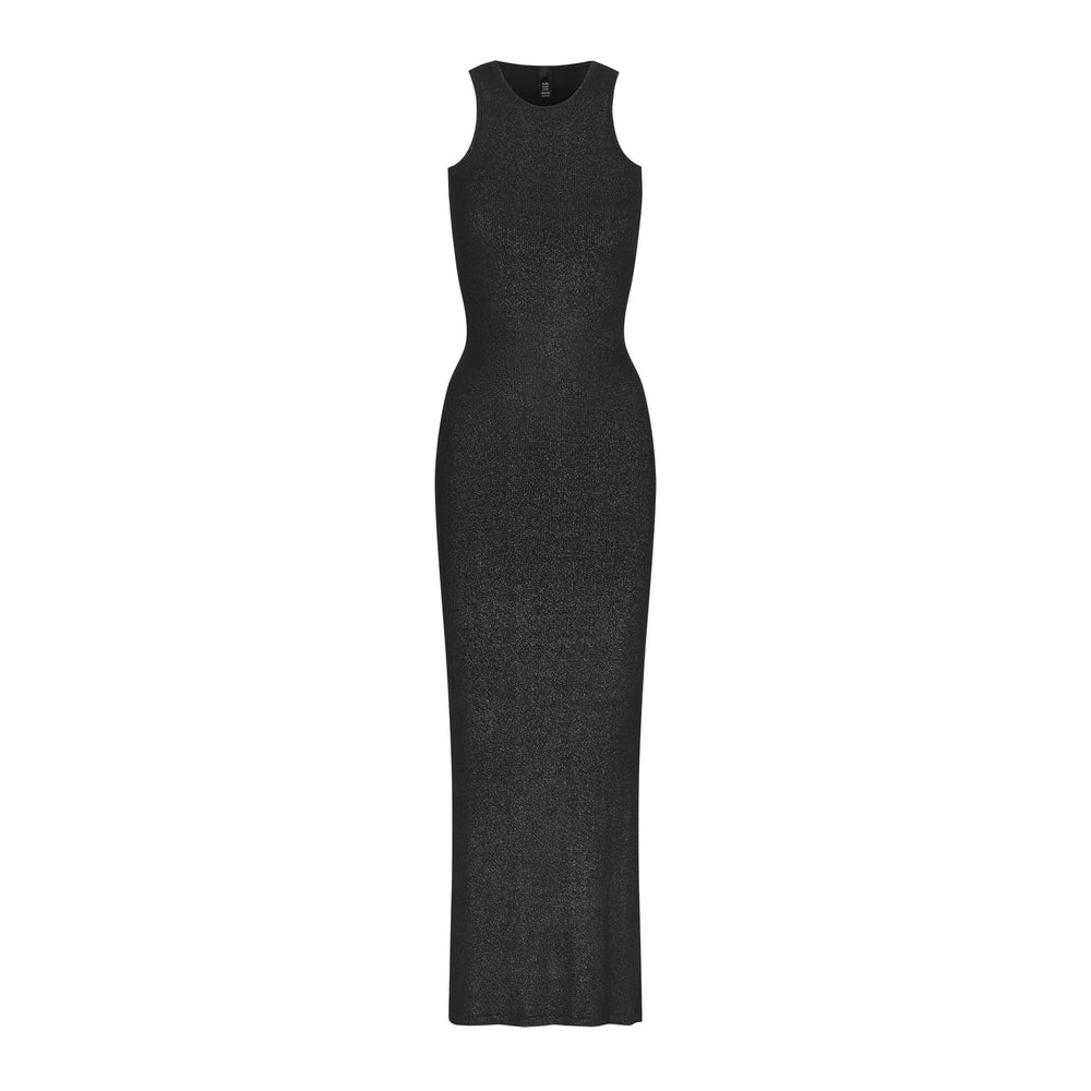 Skims SOFT LOUNGE SHIMMER RACERBACK Jurk Zwart | 95FOXYQSU