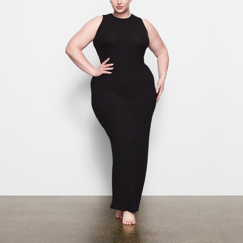 Skims SOFT LOUNGE SLEEVELESS LONG Jurk Zwart | 41SQXOFPG