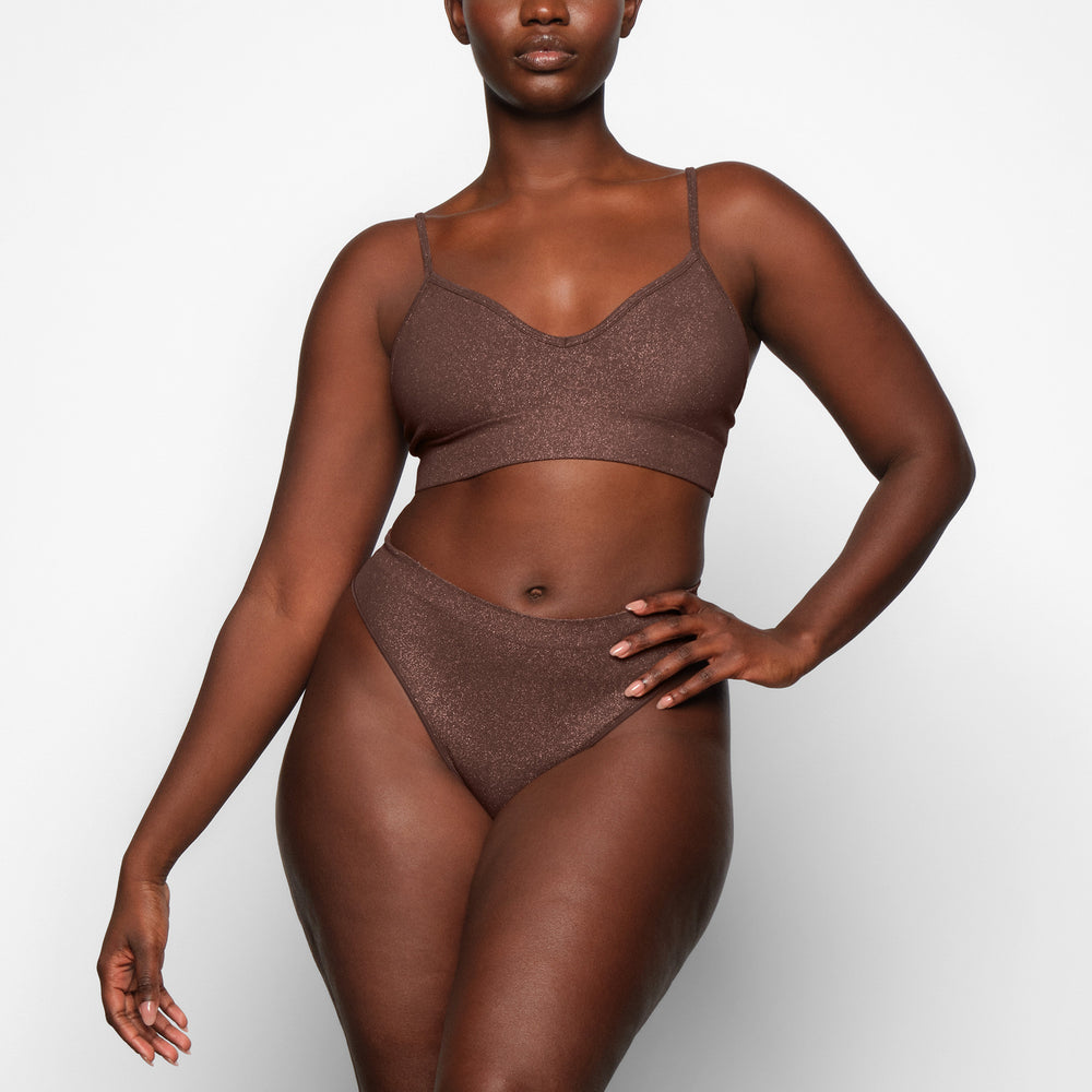 Skims SOFT SMOOTHING SHINE Bralette Chocola | 32PVEOUBI