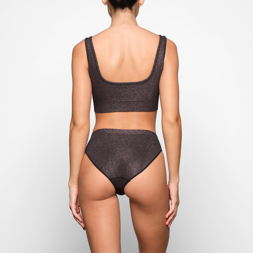 Skims SOFT SMOOTHING SHINE SCOOP NECK Bralette Zwart | 14GUDSNOX