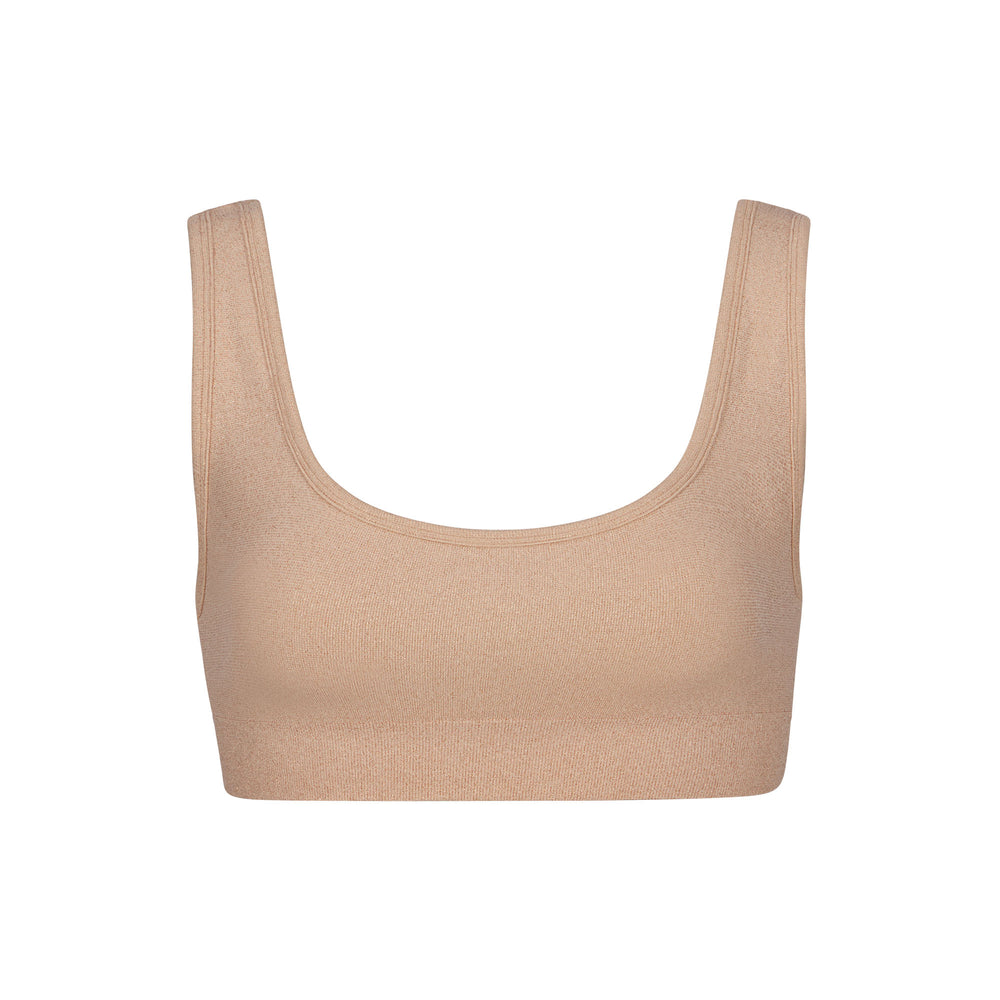 Skims SOFT SMOOTHING SHINE SCOOP NECK Bralette Beige | 36DVGHXBO