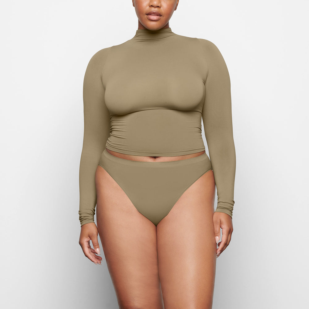 Skims SOFT SMOOTHING TURTLENECK TOP T-shirt Groen | 34WQCZHSI