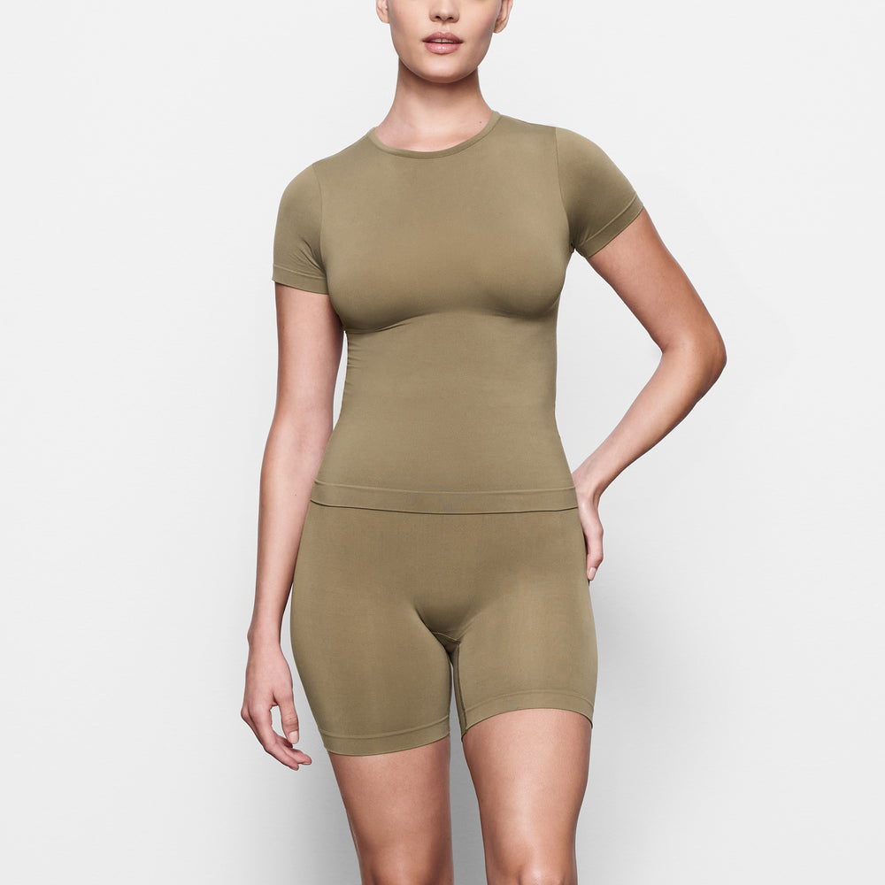 Skims SOFT SMOOTHING T-shirt Groen | 78YABIGHK