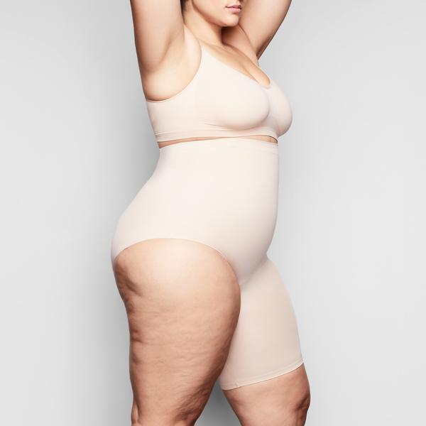 Skims SOLUTION SHORT #2 One Leg Shapewear Beige | 92ZJHOMFW