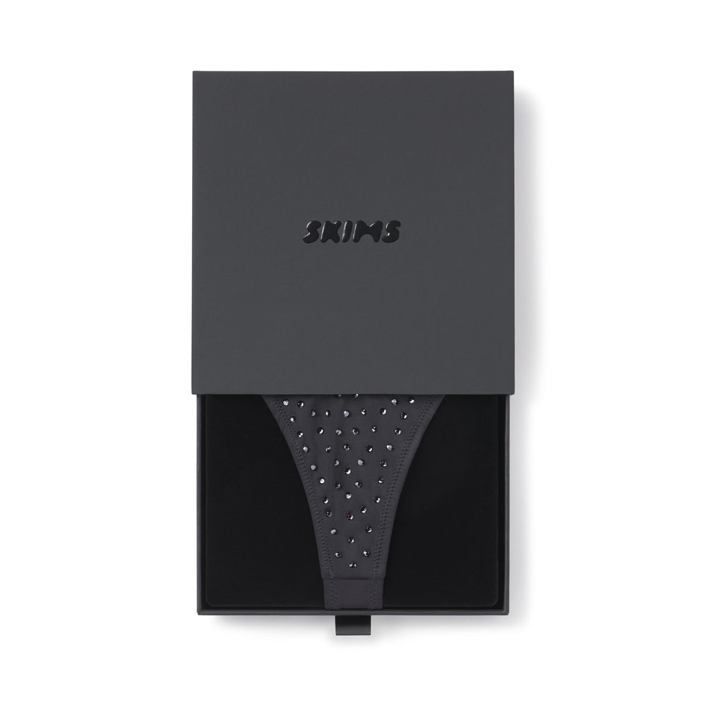 Skims SPARKLE JERSEY MINI Thong Zwart | 81GRQCUVP
