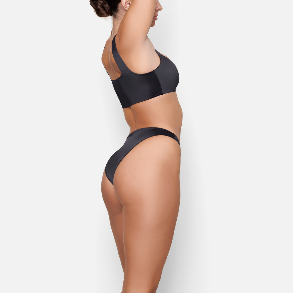 Skims STRETCH SATIN Bikini Zwart | 10NZUYSEX