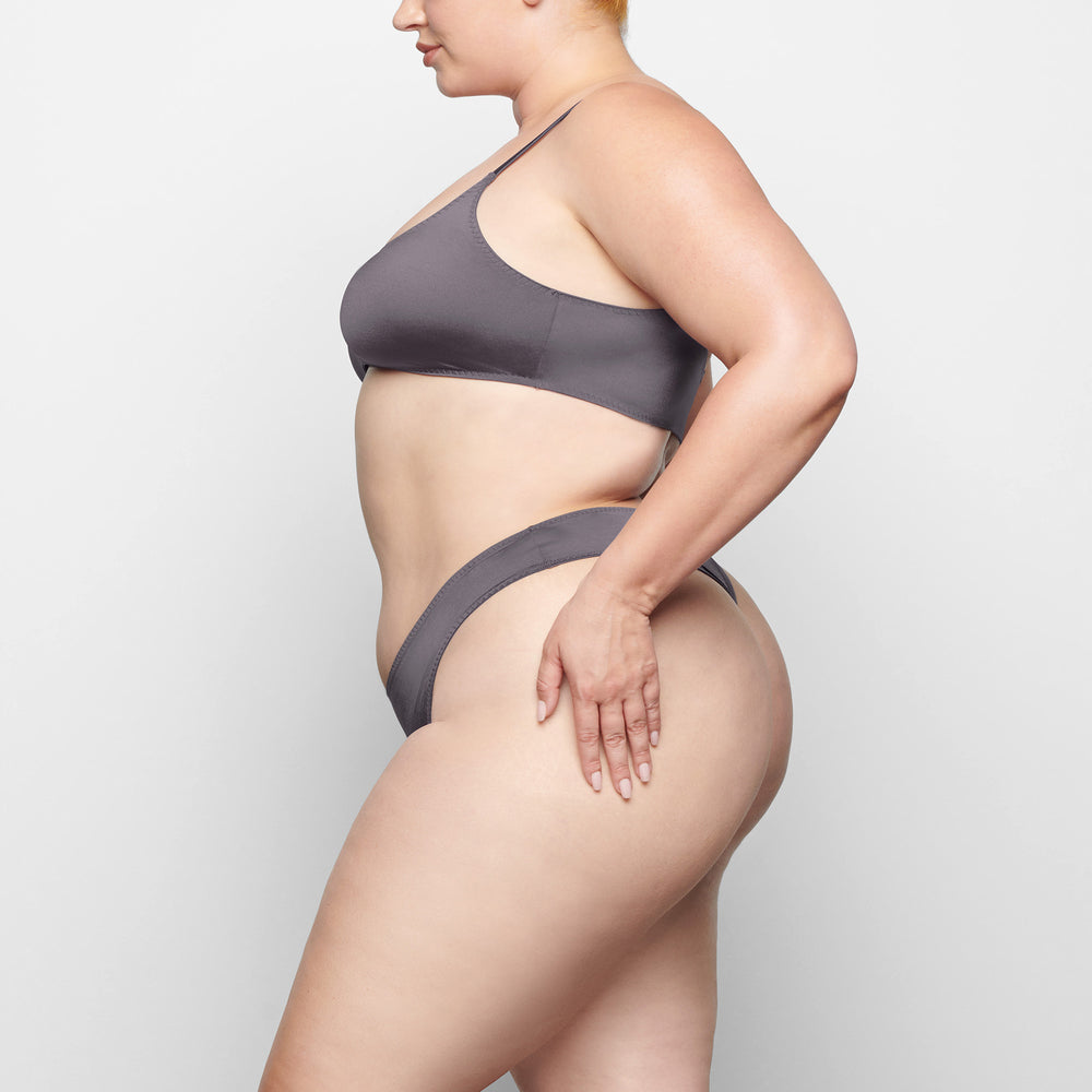 Skims STRETCH SATIN CHEEKY Tanga Paars | 20RWFSTKZ