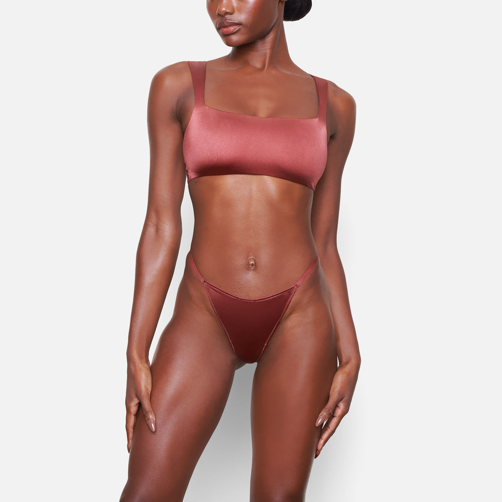 Skims STRETCH SATIN DIP Thong Roze | 21DSCAHBT