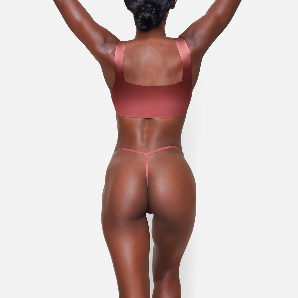 Skims STRETCH SATIN DIP Thong Roze | 21DSCAHBT