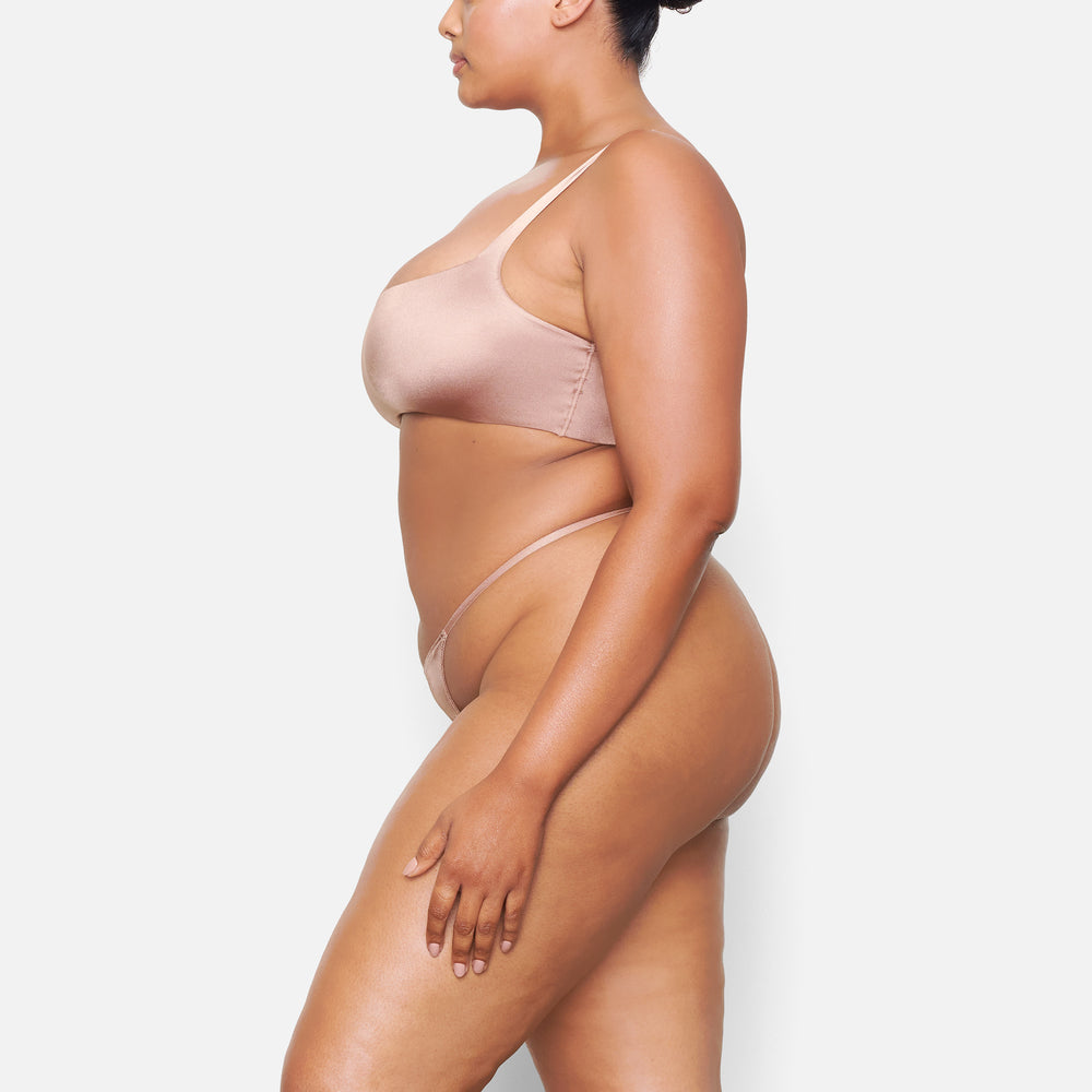 Skims STRETCH SATIN DIP Thong Roze | 47DKVALUR