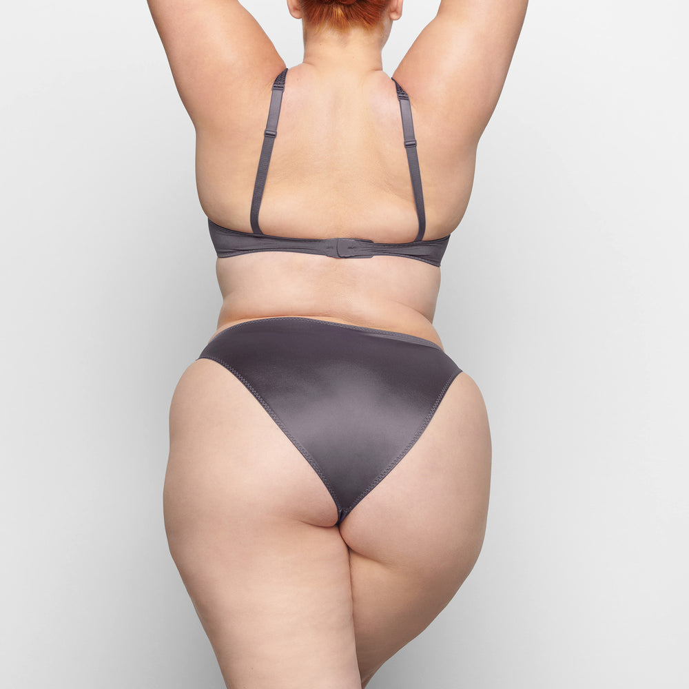 Skims STRETCH SATIN HIGH LEG Bikini Paars | 64NQBTGDS