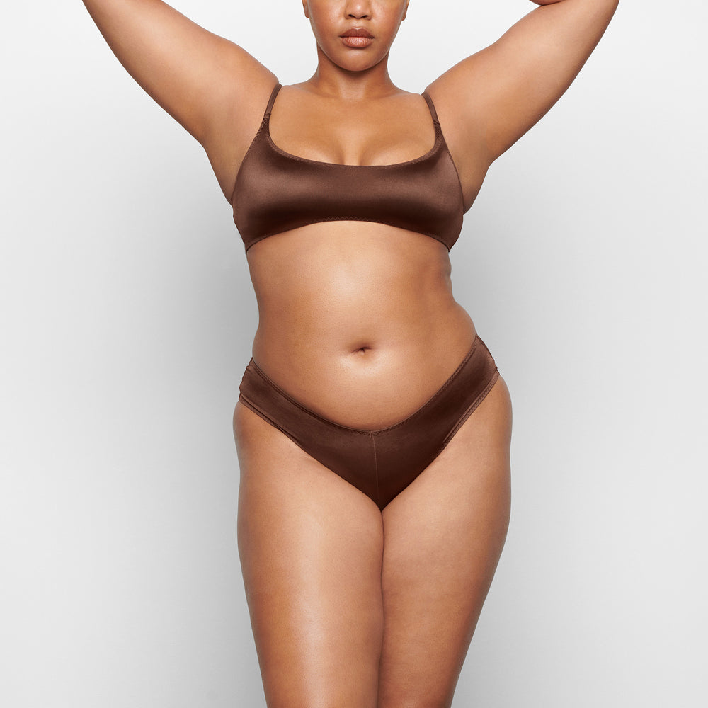 Skims STRETCH SATIN Hipster Chocola | 23UVCLRZJ