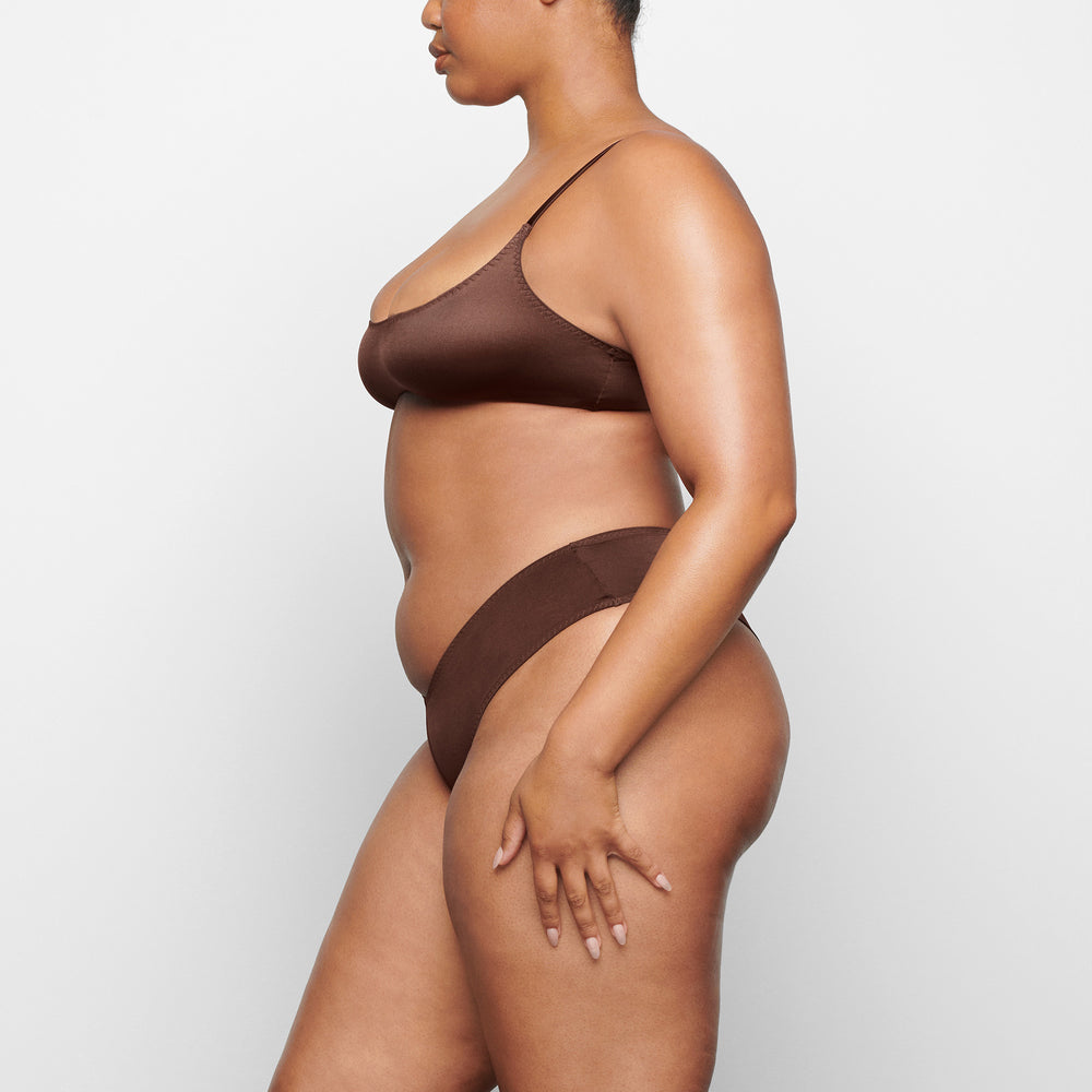 Skims STRETCH SATIN Hipster Chocola | 23UVCLRZJ