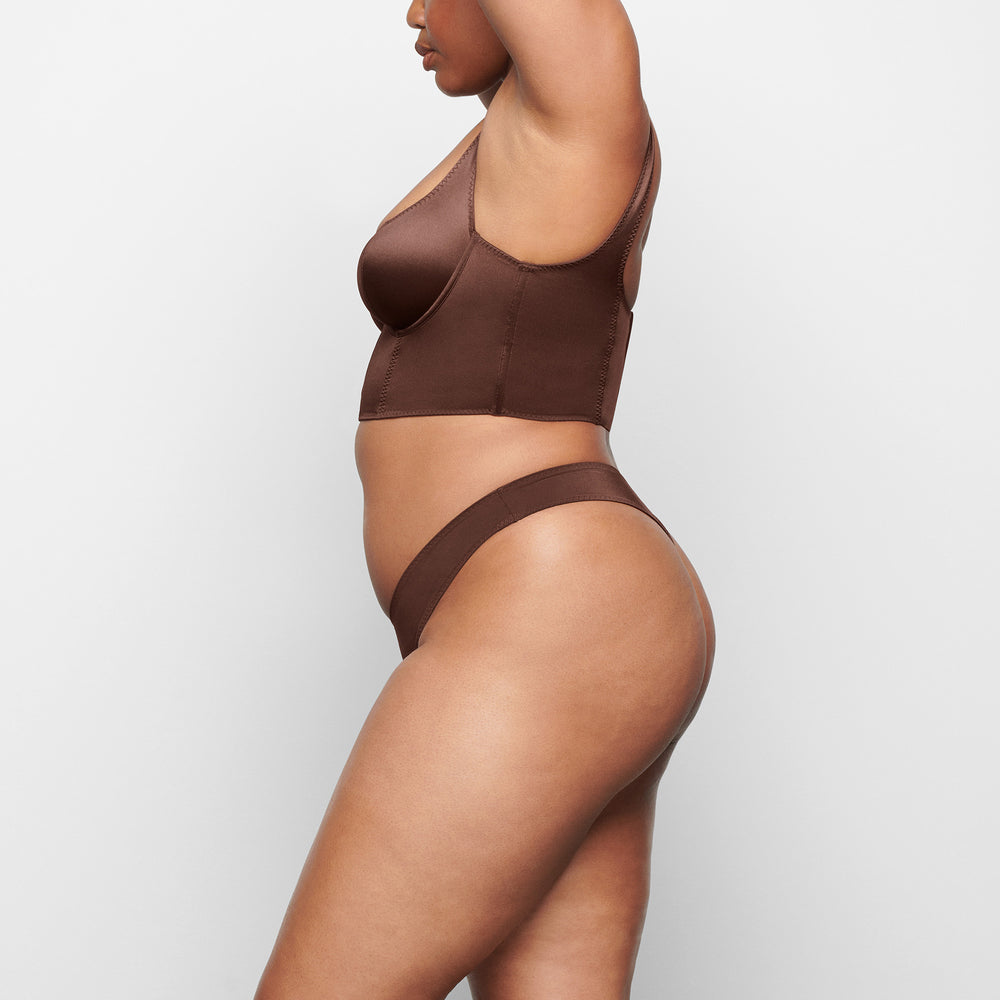 Skims STRETCH SATIN Korset Chocola | 98ZCSQBJR