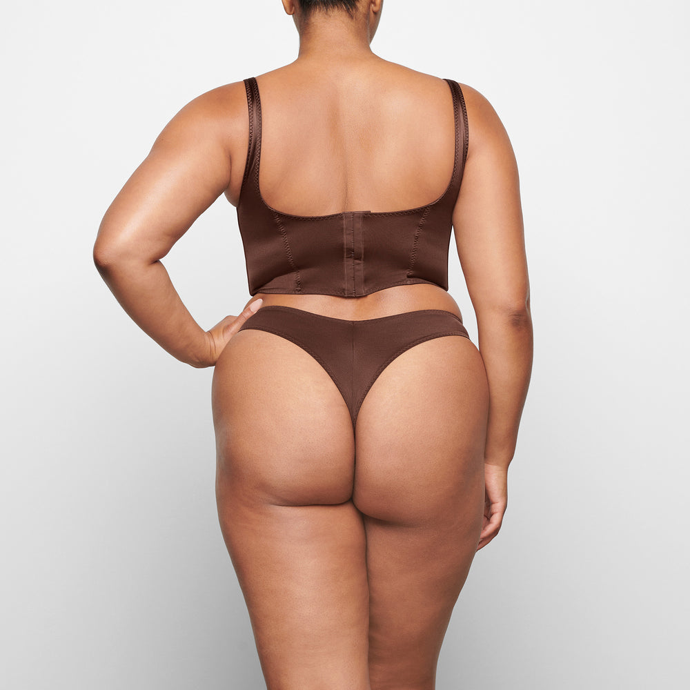 Skims STRETCH SATIN Korset Chocola | 98ZCSQBJR