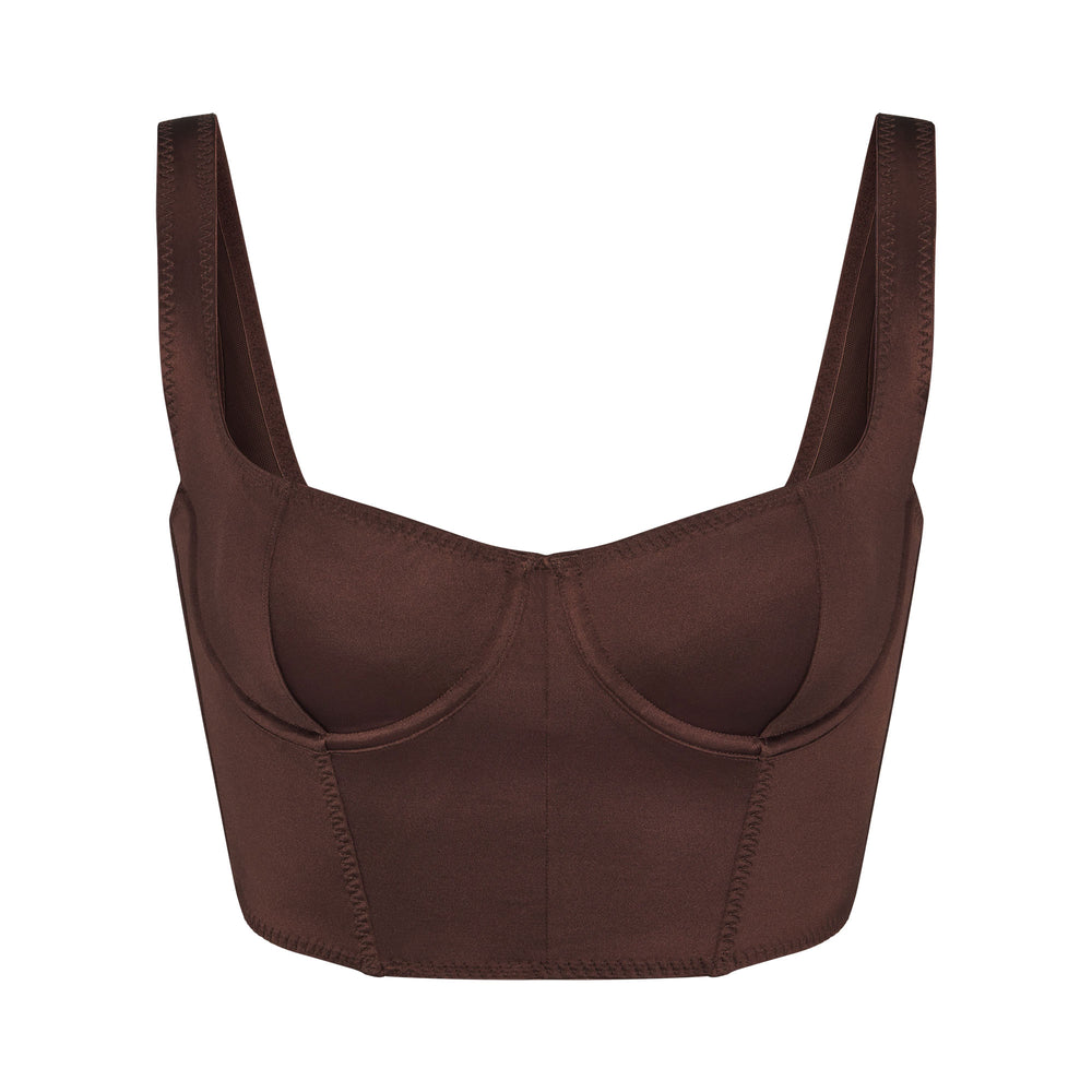Skims STRETCH SATIN Korset Chocola | 98ZCSQBJR