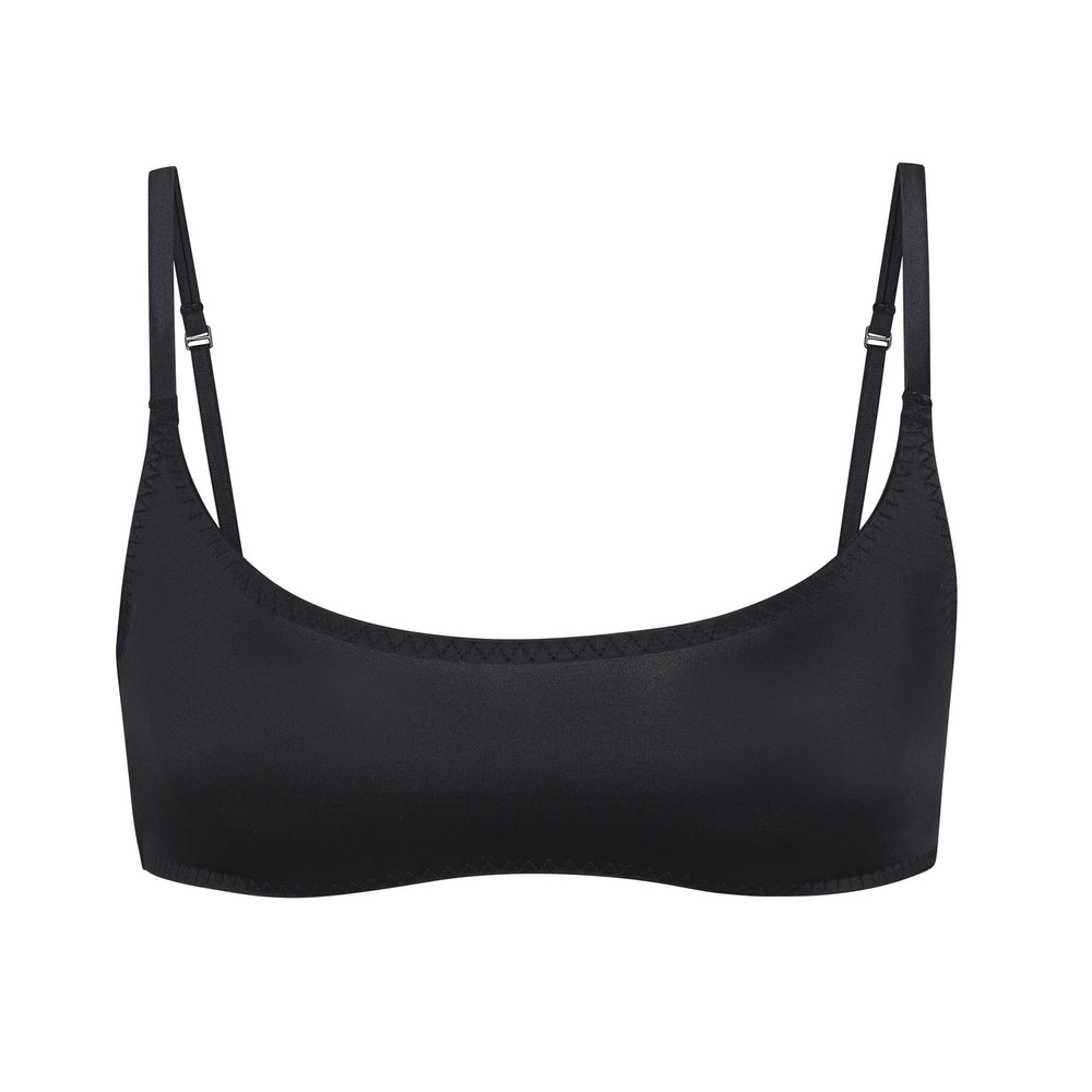 Skims STRETCH SATIN SCOOP NECK Bralette Zwart | 23CNXYPRO