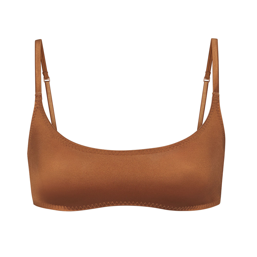 Skims STRETCH SATIN SCOOP NECK Bralette Abrikoos | 80MUVKIJX