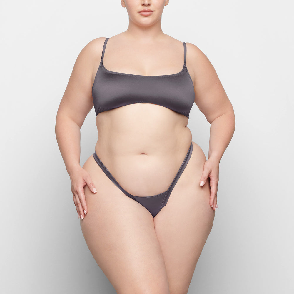 Skims STRETCH SATIN SCOOP NECK Bralette Paars | 95YWJOEHQ