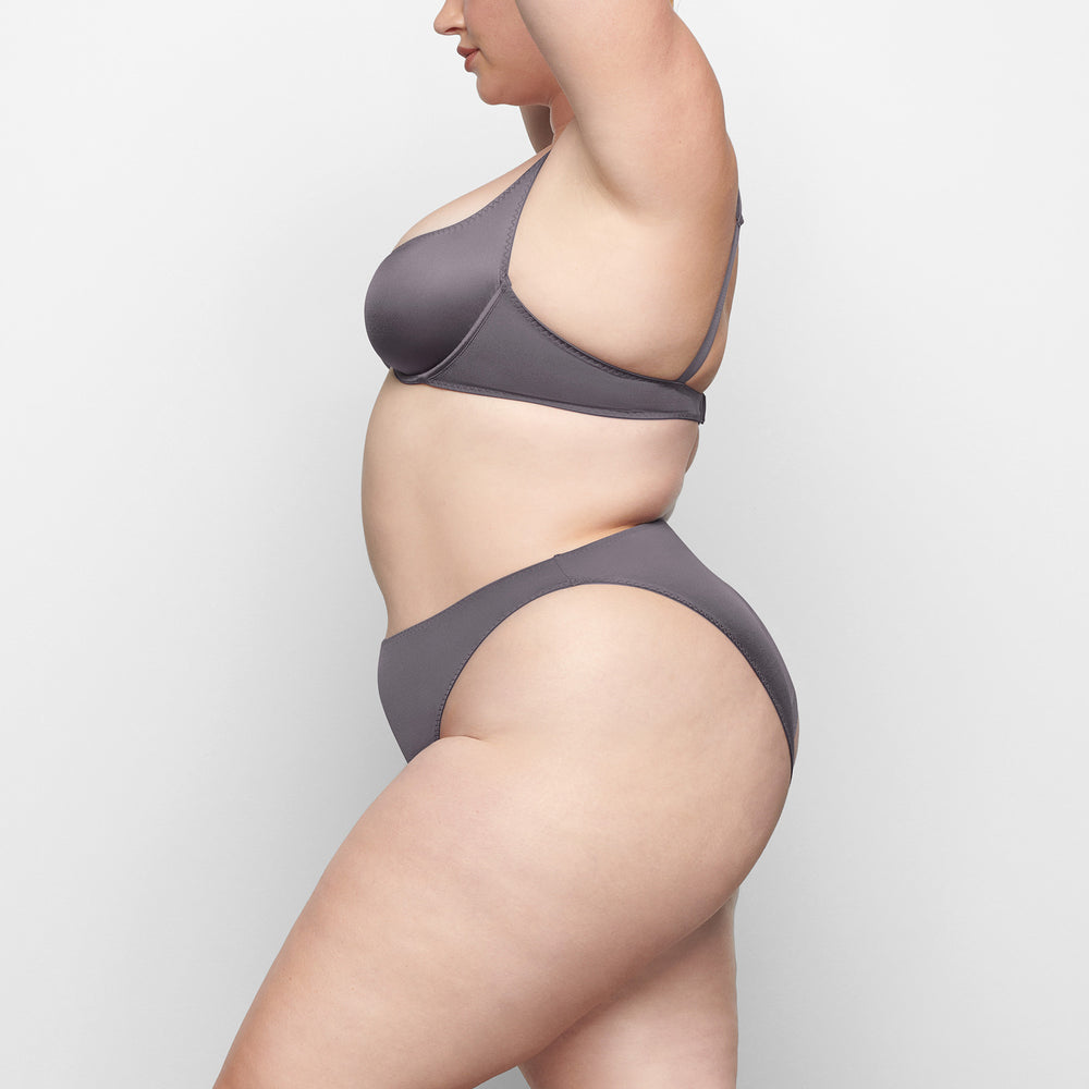 Skims STRETCH SATIN SCOOP Underwire Bra Paars | 65QLODVZI