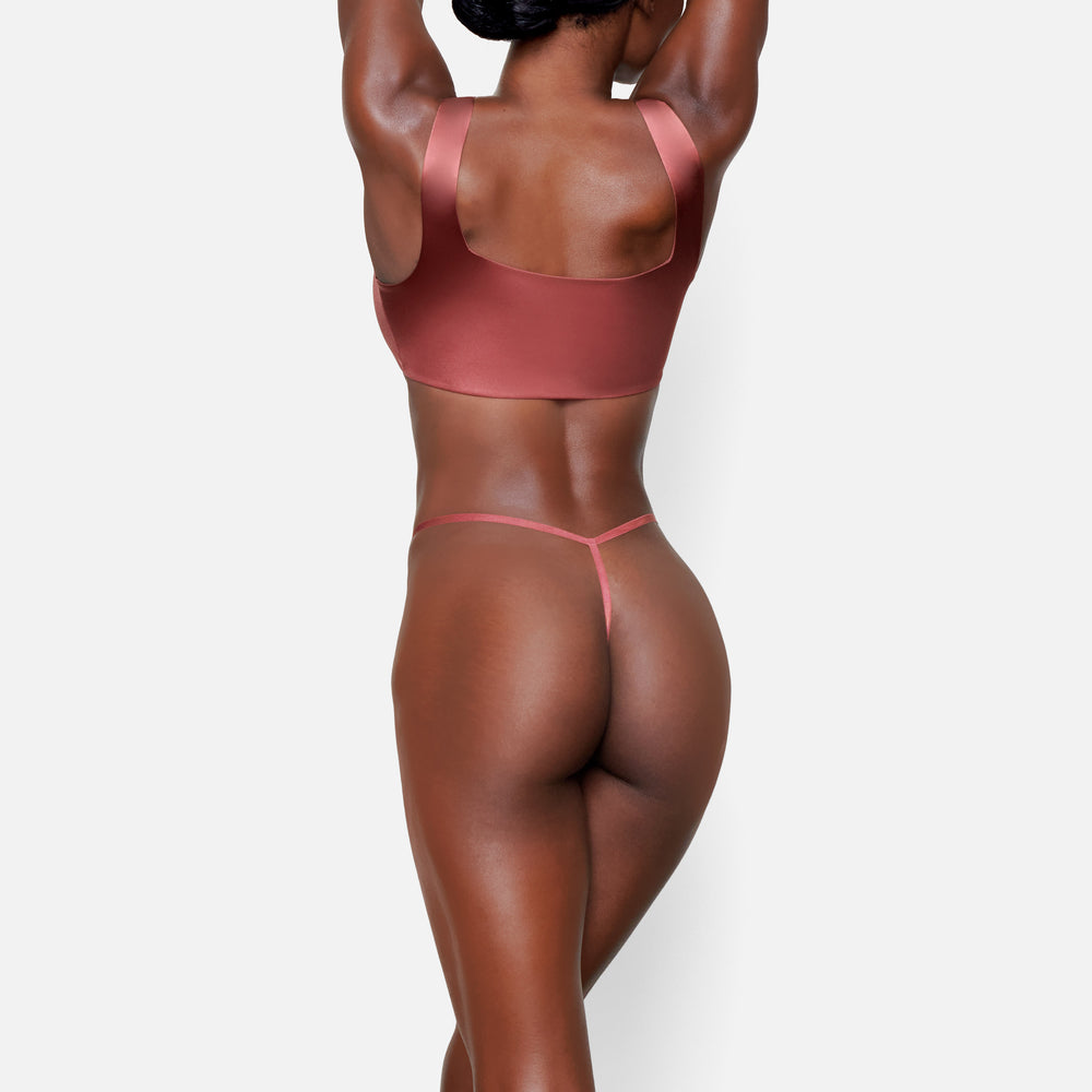Skims STRETCH SATIN Square Neck Bra Roze | 03YNOJSBG