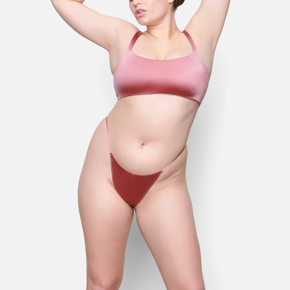 Skims STRETCH SATIN Square Neck Bra Roze | 15FOBXTYZ