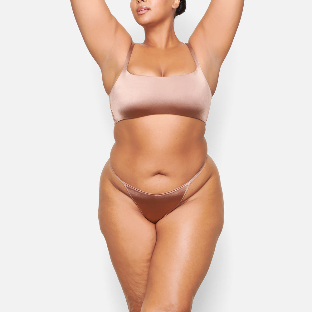 Skims STRETCH SATIN Square Neck Bra Roze | 28FUDNAHS