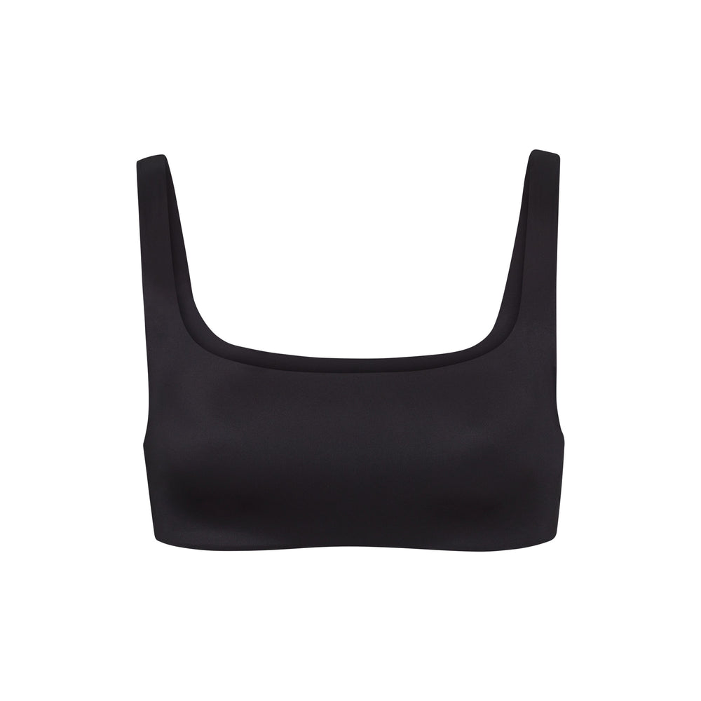 Skims STRETCH SATIN Square Neck Bra Zwart | 46JLEHQGS