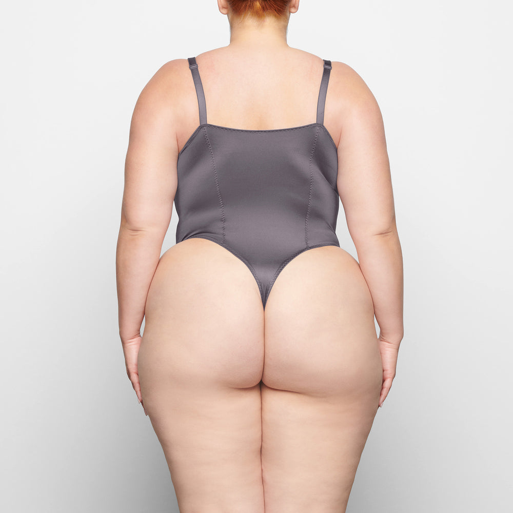 Skims STRETCH SATIN Stretch Satin Bodysuit Paars | 37NQWTPKJ