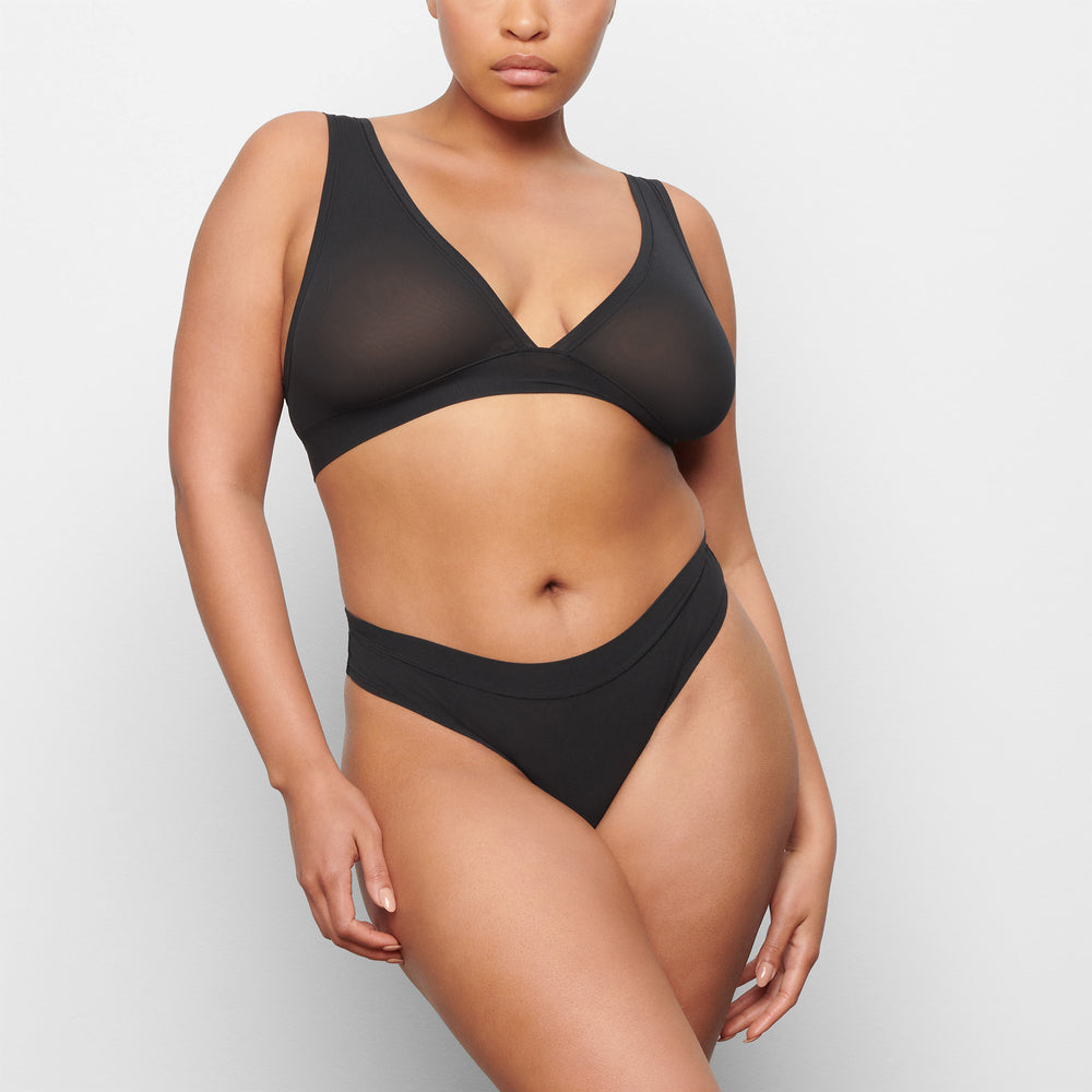 Skims SUMMER MESH DIPPED Thong Zwart | 32AIYQVDR