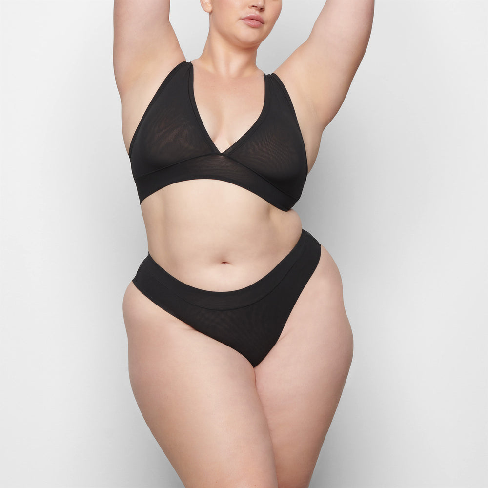 Skims SUMMER MESH DIPPED Thong Zwart | 32AIYQVDR