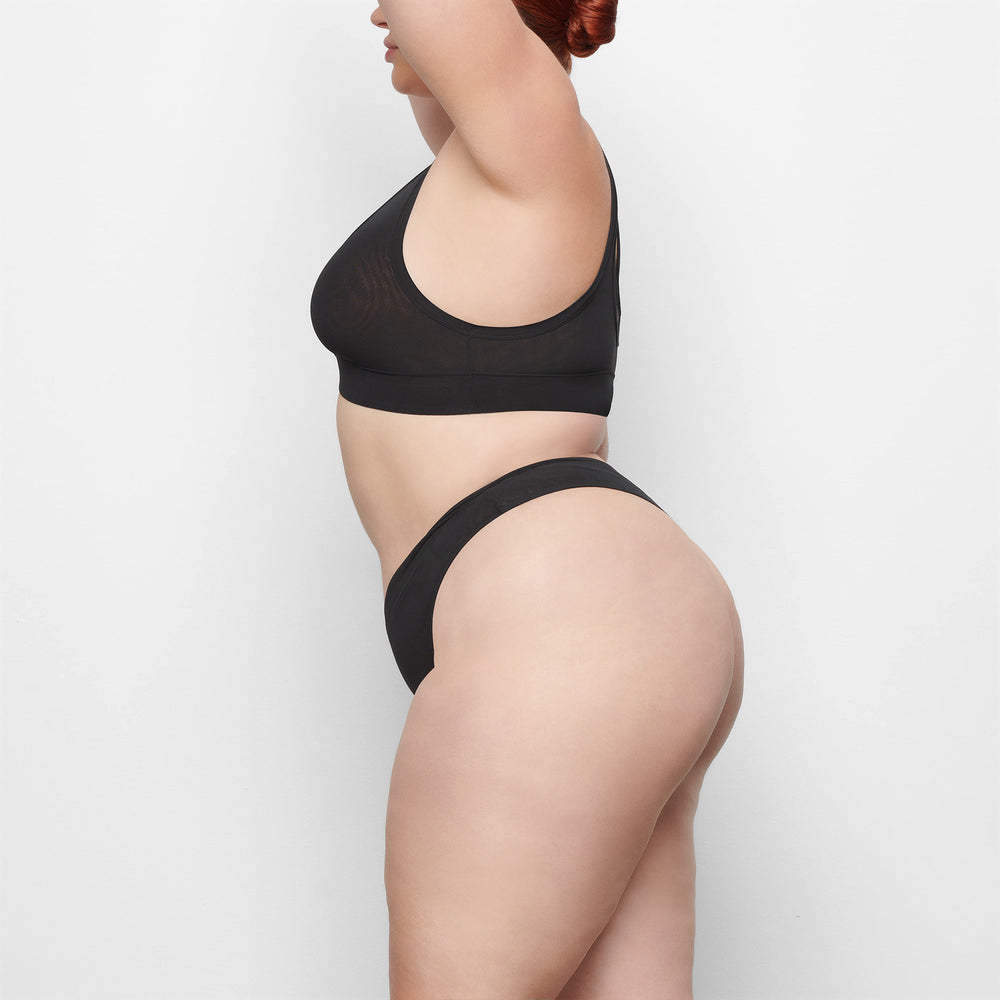 Skims SUMMER MESH DIPPED Thong Zwart | 32AIYQVDR