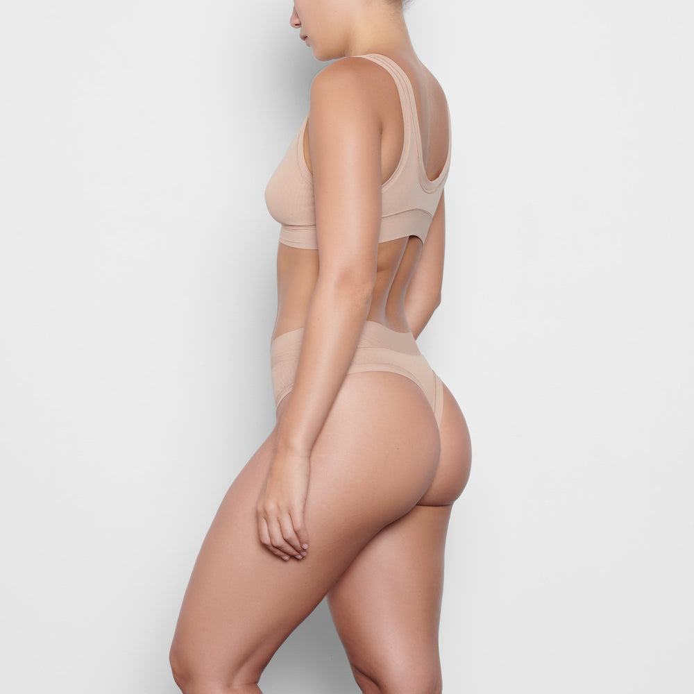 Skims SUMMER MESH MID WAIST Thong Beige | 92GMQWHRB