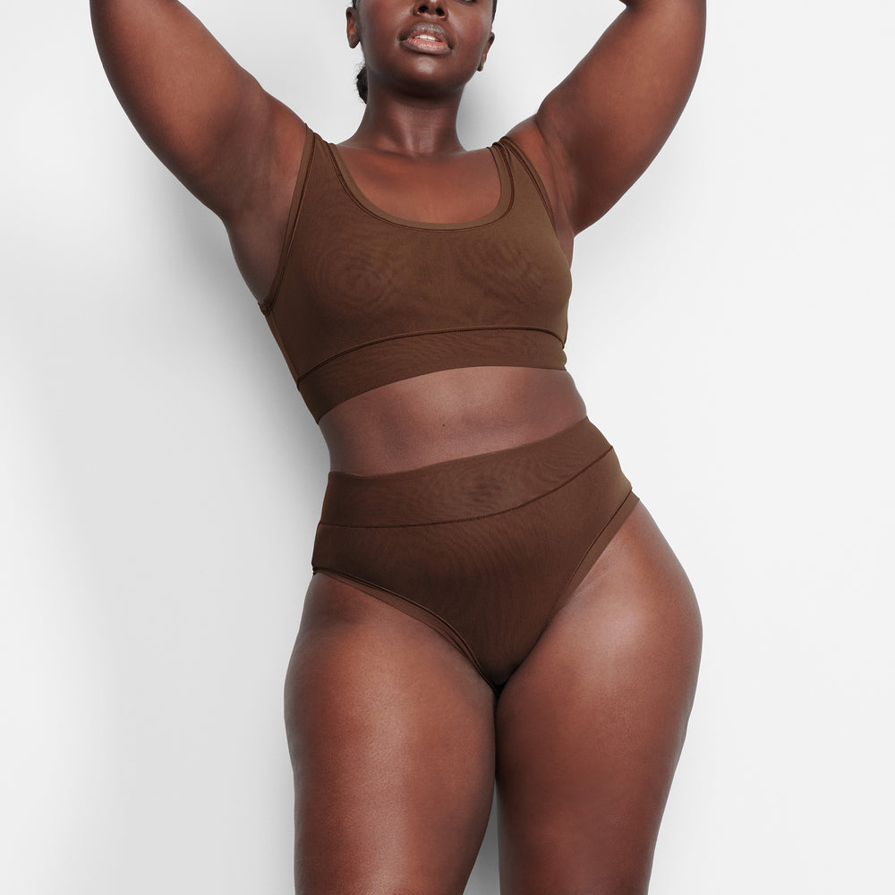Skims SUMMER MESH SCOOP Bralette Chocola | 52QIOKWAB